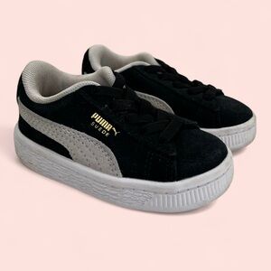 4C Unisex Black & White Suede Baby Toddler Boy Girl Puma Sneakers with box